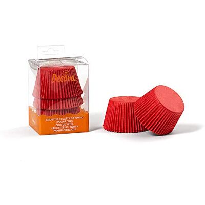 Decora Carta Forno 0339639 reuzenbakvormpjes 55 x 45 mm, 60 stuks, rood Decora Carta Forno 0339639 reuzenbakvormpjes 55 x 45 mm, 60 stuks, rood