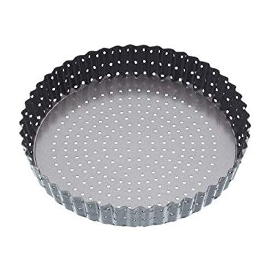 Master Class MasterClass Crusty Bake geperforeerde quichevorm 20 cm met PTFE-, PFOA- en BPA-vrije antiaanbaklaag, robuuste afneembare bodem van 1 mm dik koolstofstaal, geribbeld, grijs Master Class MasterClass Crusty Bake geperforeerde quichevorm 20 cm met PTFE-, PFOA- en BPA-vrije antiaanbaklaag, robuuste afneembare bodem van 1 mm dik koolstofstaal, geribbeld, grijs