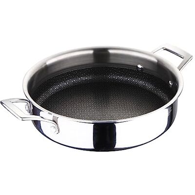 MasterPRO Hi-Tech 3 Steelpan 24 cm Roestvrij staal met honingraatstructuur Drievoudig gecoat Keukengerei Geschikt voor alle warmtebronnen MasterPRO Hi-Tech 3 Steelpan 24 cm Roestvrij staal met honingraatstructuur Drievoudig gecoat Keukengerei Geschikt voor alle warmtebronnen