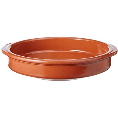 Fackelmann Terracotta steelpan 24 cm, ideaal voor stoofschotels en alle soorten gerechten, Spaans keramiek, keramische schaal, kleischaal, traditionele keuken, rand 5 cm hoog, kleur Fackelmann Terracotta steelpan 24 cm, ideaal voor stoofschotels en alle soorten gerechten, Spaans keramiek, keramische schaal, kleischaal, traditionele keuken, rand 5 cm hoog, kleur