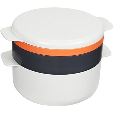 Joseph Joseph 45001 M-Cuisine 4-delige stapelbare magnetron kookset steen/oranje Joseph Joseph 45001 M-Cuisine 4-delige stapelbare magnetron kookset steen/oranje