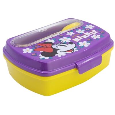 Stor Rechthoekige lunchbox voor kinderen met Minnie bestek Stor Rechthoekige lunchbox voor kinderen met Minnie bestek