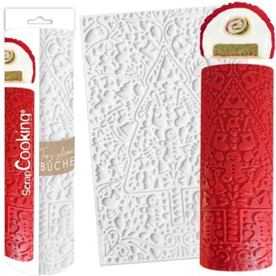 ScrapCooking Silicone Log Mat "Sweet Xmas" 3D kerstboomstam in reliëf 28,3 x 18 cm Professionele kwaliteit Gebak, Dessert, Originele Cake Met Recept Wit 1976 ScrapCooking Silicone Log Mat "Sweet Xmas" 3D kerstboomstam in reliëf 28,3 x 18 cm Professionele kwaliteit Gebak, Dessert, Originele Cake Met Recept Wit 1976