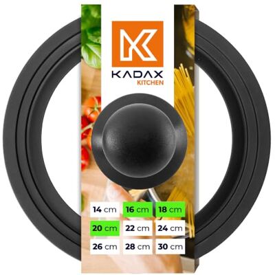KADAX Universeel deksel 16/18/20 cm, universeel deksel voor pannen Pandeksel, glazen deksel met siliconen rand en stoomgat, pannendeksel KADAX Universeel deksel 16/18/20 cm, universeel deksel voor pannen Pandeksel, glazen deksel met siliconen rand en stoomgat, pannendeksel