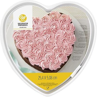 Wilton Decorator Preferred Cakevorm van aluminium, 25,4 cm, voor harten Wilton Decorator Preferred Cakevorm van aluminium, 25,4 cm, voor harten