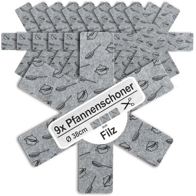 com-four ® 9 x pannenbeschermers Ø 38 cm van vilt, hittebestendig pannenbeschermers tegen krassen op maat te snijden beschermmat voor pannen potten en schalen com-four ® 9 x pannenbeschermers Ø 38 cm van vilt, hittebestendig pannenbeschermers tegen krassen op maat te snijden beschermmat voor pannen potten en schalen