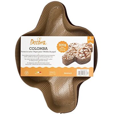 Decora 12,7 cm Colomba Pans, bruin, cellulosepapier, 500 g-5 stuks Decora 12,7 cm Colomba Pans, bruin, cellulosepapier, 500 g-5 stuks