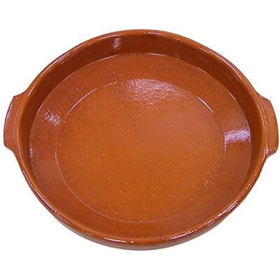 Fackelmann Traditionele terracotta steelpan, rustieke keramische pan, geschikt voor gas- en elektrisch fornuis, magnetron en oven, natuurlijke kleur, 28 cm diameter, rand 6,5 Fackelmann Traditionele terracotta steelpan, rustieke keramische pan, geschikt voor gas- en elektrisch fornuis, magnetron en oven, natuurlijke kleur, 28 cm diameter, rand 6,5