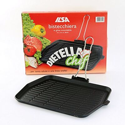 Ilsa Dietella Chief, gietijzeren grillpan, rechthoekig, antiaanbaklaag, 28 x 36 cm Ilsa Dietella Chief, gietijzeren grillpan, rechthoekig, antiaanbaklaag, 28 x 36 cm