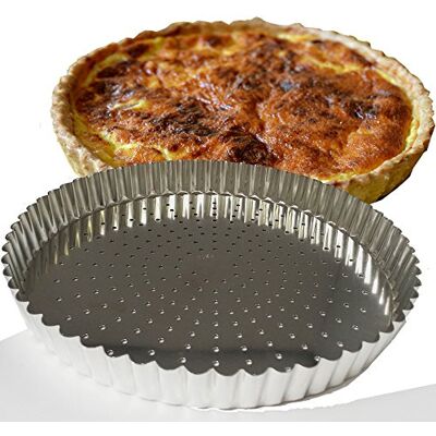Gobel Taartvorm 28 cm geperforeerde beweegbare bodem 126441, zilver Gobel Taartvorm 28 cm geperforeerde beweegbare bodem 126441, zilver