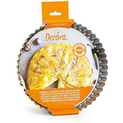 Decora 0070016 taartvorm met beweegbare bodem, anti-aanbaklaag, staal, grijs Decora 0070016 taartvorm met beweegbare bodem, anti-aanbaklaag, staal, grijs