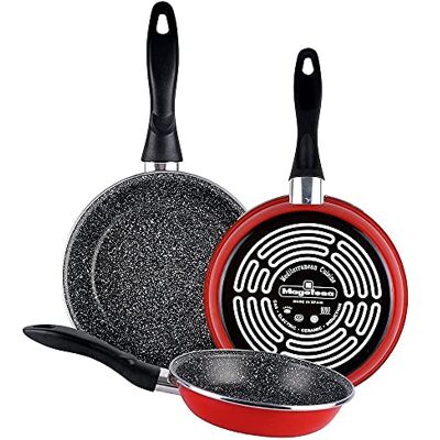 Magefesa K2 rood set van 3 pannen 20/24/28 cm Magefesa K2 rood set van 3 pannen 20/24/28 cm