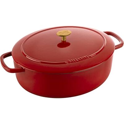 BALLARINI Bellamonte Stoofpan 33 cm, ovaal, rood, gietijzer BALLARINI Bellamonte Stoofpan 33 cm, ovaal, rood, gietijzer