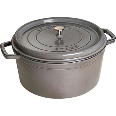 STAUB Gietijzeren stoofpan, rond, 8,35 l, grafietgrijs, 30 cm STAUB Gietijzeren stoofpan, rond, 8,35 l, grafietgrijs, 30 cm