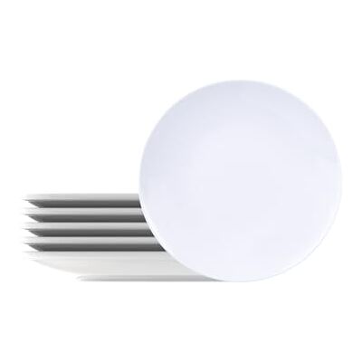 Tramontina Leonora porseleinen dessertborden rond 19 cm, set van 6. Tramontina Leonora porseleinen dessertborden rond 19 cm, set van 6.