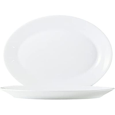 Arcoroc Hotelerie Blanc Uni platte borden, ovaal, 29 x 21,5 cm, 6 stuks Arcoroc Hotelerie Blanc Uni platte borden, ovaal, 29 x 21,5 cm, 6 stuks