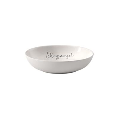 Villeroy & Boch Statement, soepbord "Lieblingsmensch", ø18 cm, premium porselein, wit Villeroy & Boch Statement, soepbord "Lieblingsmensch", ø18 cm, premium porselein, wit