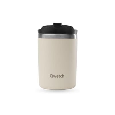 QWETCH Thermosbeker zand 240 ml thermoskoffie en thee van roestvrij staal 6 uur warm en 12 uur koud compact en waterdicht, reisbeker QWETCH Thermosbeker zand 240 ml thermoskoffie en thee van roestvrij staal 6 uur warm en 12 uur koud compact en waterdicht, reisbeker