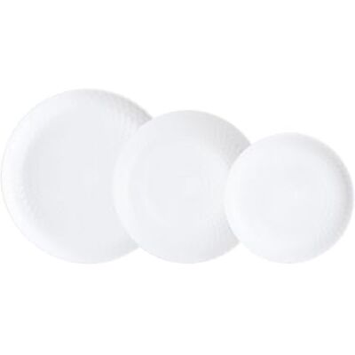 Luminarc Pampille, wit, opaal, 18-delig, voor 6 personen, wit Luminarc Pampille, wit, opaal, 18-delig, voor 6 personen, wit