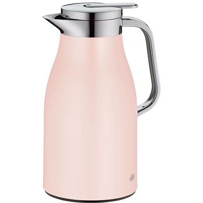 ALFI SKYLINE 1,0 liter, pastelroze, thermoskan van roestvrij staal met hygiënisch gehard glasinzet, schroefsluiting met comfortabele drukknop, ergonomische handgreep, ideaal als ALFI SKYLINE 1,0 liter, pastelroze, thermoskan van roestvrij staal met hygiënisch gehard glasinzet, schroefsluiting met comfortabele drukknop, ergonomische handgreep, ideaal als