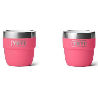 YETI Rambler Espresso Cup, Vacuum Geïsoleerd Roestvrij Staal Stapelbare Cup, Tropical Pink, 2 Pack 118 ml YETI Rambler Espresso Cup, Vacuum Geïsoleerd Roestvrij Staal Stapelbare Cup, Tropical Pink, 2 Pack 118 ml