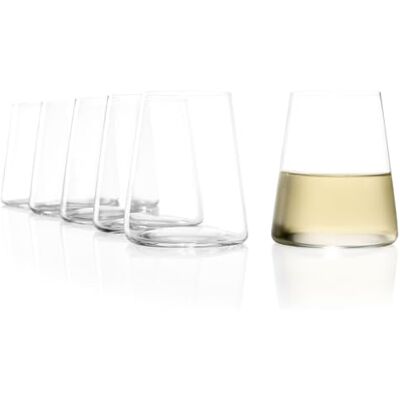 Stölzle Lausitz Power Wijnglazen zonder steel, 380 ml, set van 6 witte wijnglazen, vaatwasmachinebestendig, loodvrij kristalglas, hoogwaardig, stijlvol en schokbestendig Stölzle Lausitz Power Wijnglazen zonder steel, 380 ml, set van 6 witte wijnglazen, vaatwasmachinebestendig, loodvrij kristalglas, hoogwaardig, stijlvol en schokbestendig
