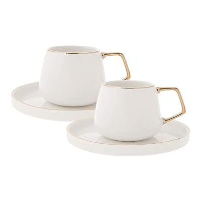 KARACA Tazza da caffè Saturn per 2 personen, tazze da tè, in porcellana, per caffè, thee, latte, set da caffè espresso turco, turco, elegant design en praktisch, tazza da caffè tradizionale. KARACA Tazza da caffè Saturn per 2 personen, tazze da tè, in porcellana, per caffè, thee, latte, set da caffè espresso turco, turco, elegant design en praktisch, tazza da caffè tradizionale.
