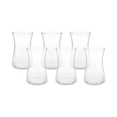 KARACA Heybeli Turkse theeglazen, set van 6 elegante Turkse theeglazen, 170 ml, transparant, gebogen design, vaatwasmachinebestendig KARACA Heybeli Turkse theeglazen, set van 6 elegante Turkse theeglazen, 170 ml, transparant, gebogen design, vaatwasmachinebestendig