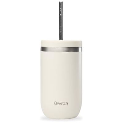QWETCH Cold Cup Thermosbeker, 470 ml, zand, 24 uur ijs en 12 koud – gerecycled roestvrij staal, spatvrij – ideaal voor verse dranken, Bubble Tea en ijskoffie QWETCH Cold Cup Thermosbeker, 470 ml, zand, 24 uur ijs en 12 koud – gerecycled roestvrij staal, spatvrij – ideaal voor verse dranken, Bubble Tea en ijskoffie