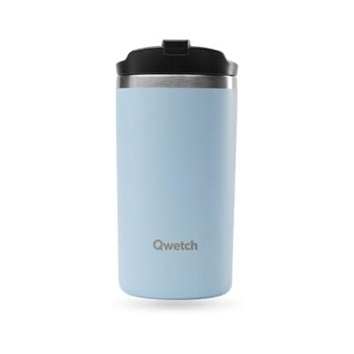 QWETCH Thermosbeker Travel pastelblauw 350 ml thermoskoffie en thee van roestvrij staal 6 uur warm en 12 uur koud waterdicht, reisbeker QWETCH Thermosbeker Travel pastelblauw 350 ml thermoskoffie en thee van roestvrij staal 6 uur warm en 12 uur koud waterdicht, reisbeker