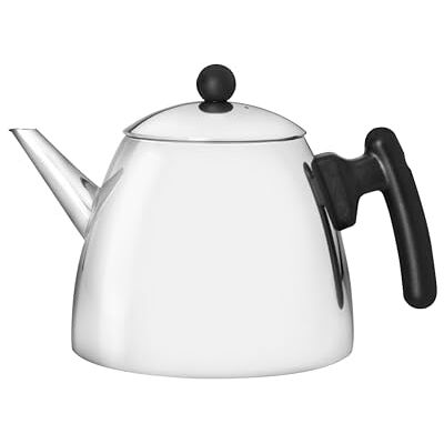 Bredemeijer Klassieke dubbelwandige roestvrijstalen theepot 1,2 liter zwart handvat Bredemeijer Klassieke dubbelwandige roestvrijstalen theepot 1,2 liter zwart handvat