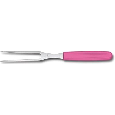 Victorinox , 5.2106.15L5B, Swiss Classic, Tranchiergabel, extra scherpe rand, robuuste kunststof handgreep, roze, gemaakt in Zwitserland, vaatwasmachinebestendig Victorinox , 5.2106.15L5B, Swiss Classic, Tranchiergabel, extra scherpe rand, robuuste kunststof handgreep, roze, gemaakt in Zwitserland, vaatwasmachinebestendig