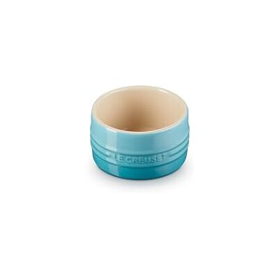 Le Creuset Keramische ovenschaal, rechterwand, stapelbaar, 200 ml, Caribisch blauw, 70403201700099 Le Creuset Keramische ovenschaal, rechterwand, stapelbaar, 200 ml, Caribisch blauw, 70403201700099