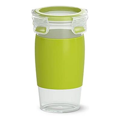 Emsa N10715 Clip & Go smoothie-beker capaciteit: 450 ml, rond, 100% waterdicht, vaatwasmachinebestendig, transparant/lichtgroen Emsa N10715 Clip & Go smoothie-beker capaciteit: 450 ml, rond, 100% waterdicht, vaatwasmachinebestendig, transparant/lichtgroen