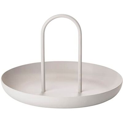 Zone Singles Ronde serveerschaal van mat gelakt metaal met handvat, diameter 20 cm, warm grijs Zone Singles Ronde serveerschaal van mat gelakt metaal met handvat, diameter 20 cm, warm grijs