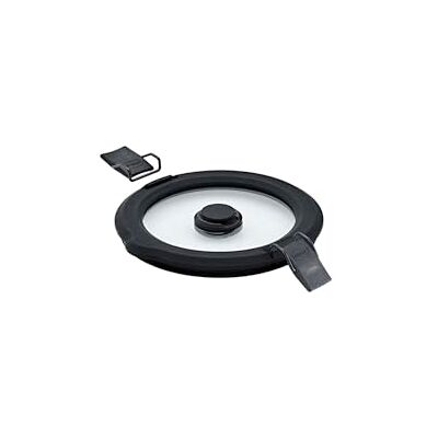 RÖSLE FLEXX 2GO vacuümdeksel, 0,4 l, rond, met clips, veiligheidsglas met siliconen rand en vacuümventiel, aromadicht, transparant/zwart RÖSLE FLEXX 2GO vacuümdeksel, 0,4 l, rond, met clips, veiligheidsglas met siliconen rand en vacuümventiel, aromadicht, transparant/zwart