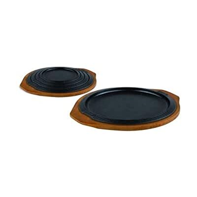 Ilsa Gietijzeren serveerbord, houten dienblad, rond, 21 cm Ilsa Gietijzeren serveerbord, houten dienblad, rond, 21 cm