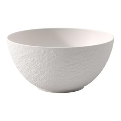 Villeroy & Boch Manufacture Rock witte slakom, vaatwasser/magnetronbestendig, mat design, leisteenlook, slakom voor salades en schalen, holle serveerschaal, premium porselein Villeroy & Boch Manufacture Rock witte slakom, vaatwasser/magnetronbestendig, mat design, leisteenlook, slakom voor salades en schalen, holle serveerschaal, premium porselein