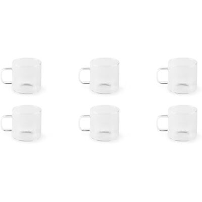 Excelsa Essential Set van 6 transparante koffiekopjes, borosilicaatglas, inhoud 140 ml. Excelsa Essential Set van 6 transparante koffiekopjes, borosilicaatglas, inhoud 140 ml.