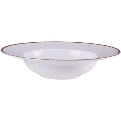 Tramontina Assiette à pâte ronde ornée porcelaine 27 cm Rustico. Tramontina Assiette à pâte ronde ornée porcelaine 27 cm Rustico.