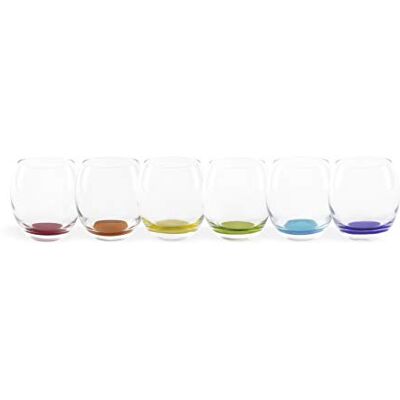 Excelsa Granada Set van 6 glazen, glas, gekleurde bodem, inhoud 405 milliliter Excelsa Granada Set van 6 glazen, glas, gekleurde bodem, inhoud 405 milliliter