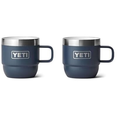 YETI Rambler Espresso Mok, Vacuum Geïsoleerde Roestvrij Staal Stapelbare Mok, Navy, 2 Pack van 177 ml YETI Rambler Espresso Mok, Vacuum Geïsoleerde Roestvrij Staal Stapelbare Mok, Navy, 2 Pack van 177 ml