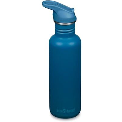 Klean Kanteen 1011194 Classic Narrow (Flip Sport) drinkfles met roestvrijstalen dop in de kleur blauw met een volume van 800 ml Klean Kanteen 1011194 Classic Narrow (Flip Sport) drinkfles met roestvrijstalen dop in de kleur blauw met een volume van 800 ml