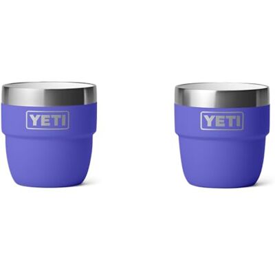 YETI Rambler Espresso Cup, Vacuum Geïsoleerd Roestvrij Staal Stapelbare Cup, Ultramarijn Violet, 2 Pack van 118 ml YETI Rambler Espresso Cup, Vacuum Geïsoleerd Roestvrij Staal Stapelbare Cup, Ultramarijn Violet, 2 Pack van 118 ml