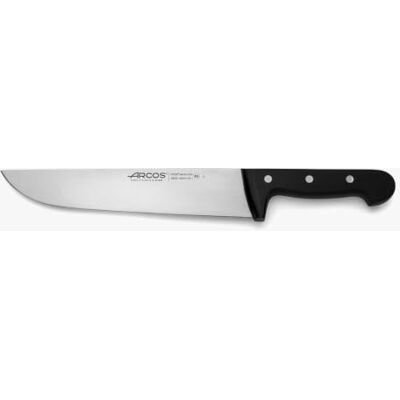 Arcos Slagersmes met lemmet van nitrum roestvrij staal 250 mm. 353 g. Professioneel slagersmes, ergonomische handgreep POM. Universele serie. Kleur: zwart. Arcos Slagersmes met lemmet van nitrum roestvrij staal 250 mm. 353 g. Professioneel slagersmes, ergonomische handgreep POM. Universele serie. Kleur: zwart.