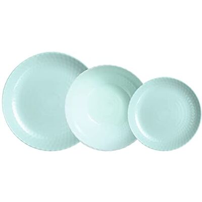 Luminarc Pampille 18-delig tafelservies 6 personen turquoise Luminarc Pampille 18-delig tafelservies 6 personen turquoise