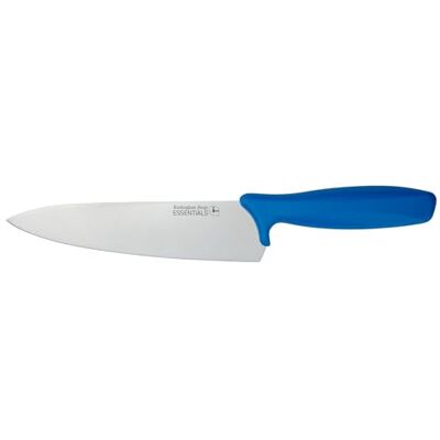 Rio Essentials koksmes, blauwe handgreep, 20 cm Blauwe handgreep voor rauwe vis, met roestvrij lemmet en kleurgecodeerd voor hygiënische bereiding Rio Essentials koksmes, blauwe handgreep, 20 cm Blauwe handgreep voor rauwe vis, met roestvrij lemmet en kleurgecodeerd voor hygiënische bereiding