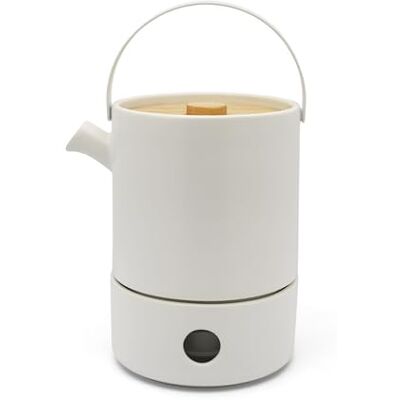 Bredemeijer 1,2 liter witte keramische theepot met theepot Keramische geïsoleerde theepot met roestvrijstalen theefilter Bredemeijer 1,2 liter witte keramische theepot met theepot Keramische geïsoleerde theepot met roestvrijstalen theefilter