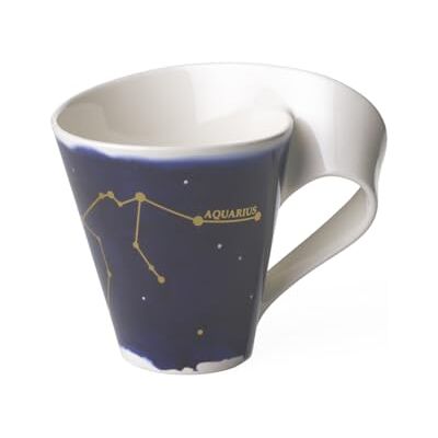 Villeroy & Boch 10-1616-5811 NewWave Stars mok met handvat, elegante mok met waterman-motief, premium porselein, vaatwasmachinebestendig, wit/blauw, 300 ml Villeroy & Boch 10-1616-5811 NewWave Stars mok met handvat, elegante mok met waterman-motief, premium porselein, vaatwasmachinebestendig, wit/blauw, 300 ml