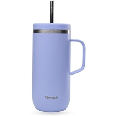 QWETCH Cold Cup 600 ml met handvat en rietje 24 uur ijskoud en 12 uur koud Glycine Thermosfles van roestvrij staal, thermo koffiemok QWETCH Cold Cup 600 ml met handvat en rietje 24 uur ijskoud en 12 uur koud Glycine Thermosfles van roestvrij staal, thermo koffiemok
